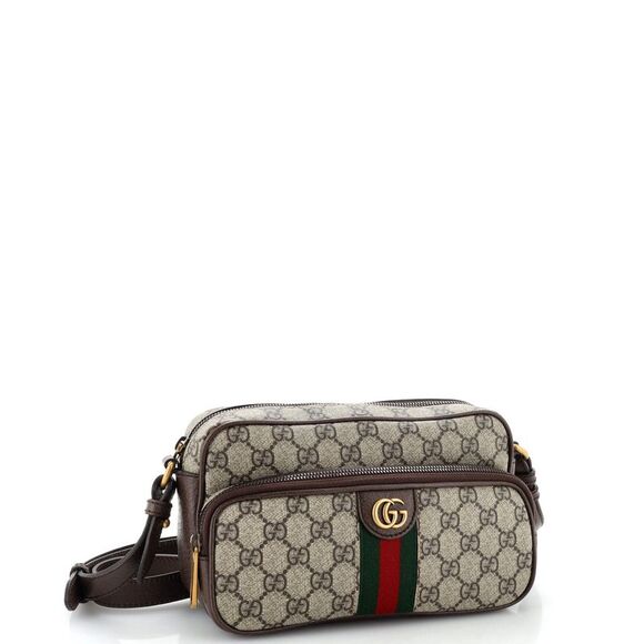 Gucci Ophidia Front Pocket Messenger Bag GG Coated Canvas Small Brown - Picture 2 of 7